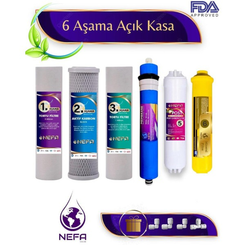 Nefa Açık Kasa Su Arıtma ve Ihlas Aura Cebilion -Compact Model- Uyumlu Extra Mineral 6'lı Filtre Seti Bahçe Makinesi Aksesuar & Yedek Parça Fiyatı