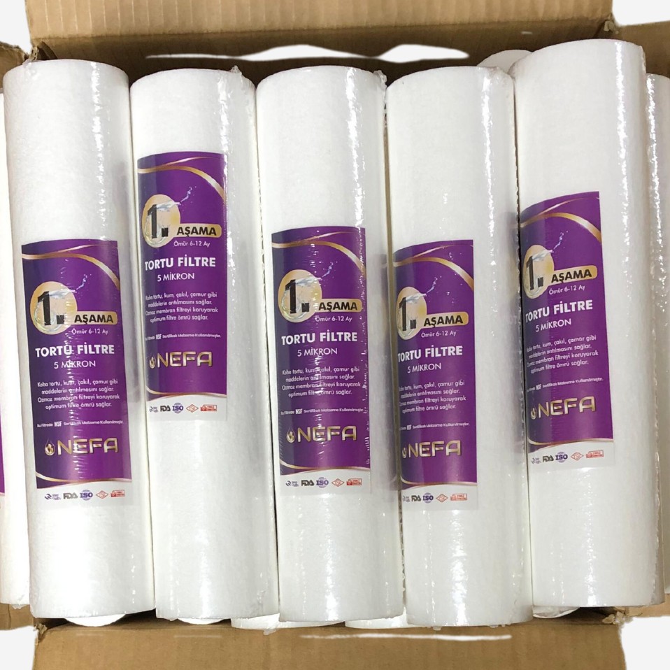 Nefa Su Arıtma 10'' 5 Micron 1. Aşama Spun Filtre (50 Adet) Bahçe Makinesi Aksesuar & Yedek Parça Fiyatı