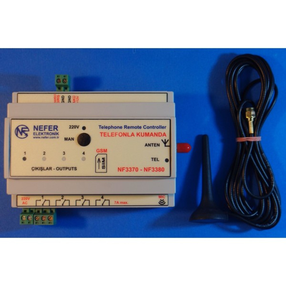 Nefer Elektronik Nefer NF3371 Gsm Telefonla Uzaktan Dalgıç Pompa Kontrol Bahçe Otomatik Kapı Röle Selenoid Vana Akıllı Ev Sera Çözümleri - Yok Su Motoru Fiyatı