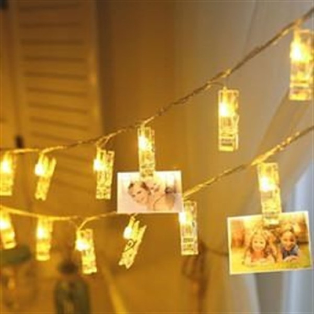 Nefertiya Buffer® 3 Metre 20LI LED Işıklı Dekoratif Fotoğraf Askılığı Mandalları - Ahşap Avize Fiyatı