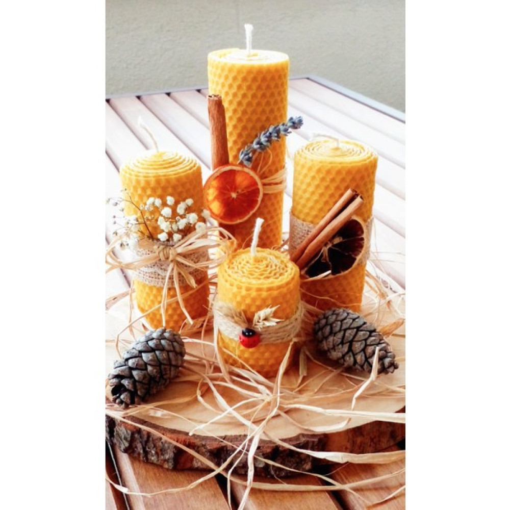 Nefha Candle DOĞAL SARMA BALMUMU DÖRTLÜ SET - 1 Adet Dekoratif Mum Fiyatı