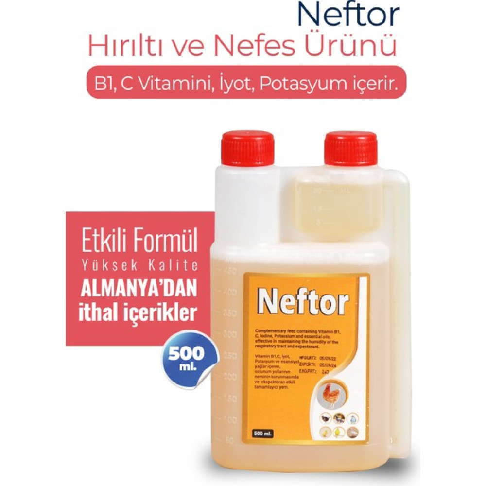Neftor Kuşlar Için Hırıltı ve Nefes Ürünü 500 ml Yeni Tarihli Evcil Hayvan Ürünleri Fiyatı