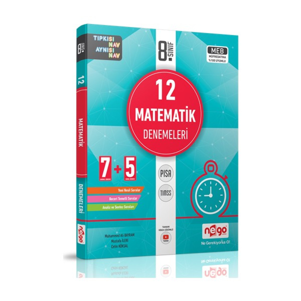 Nego Yayınları 8. Sınıf Matematik 12'li Branş Deneme Ders Sınav Kitapları Fiyatı