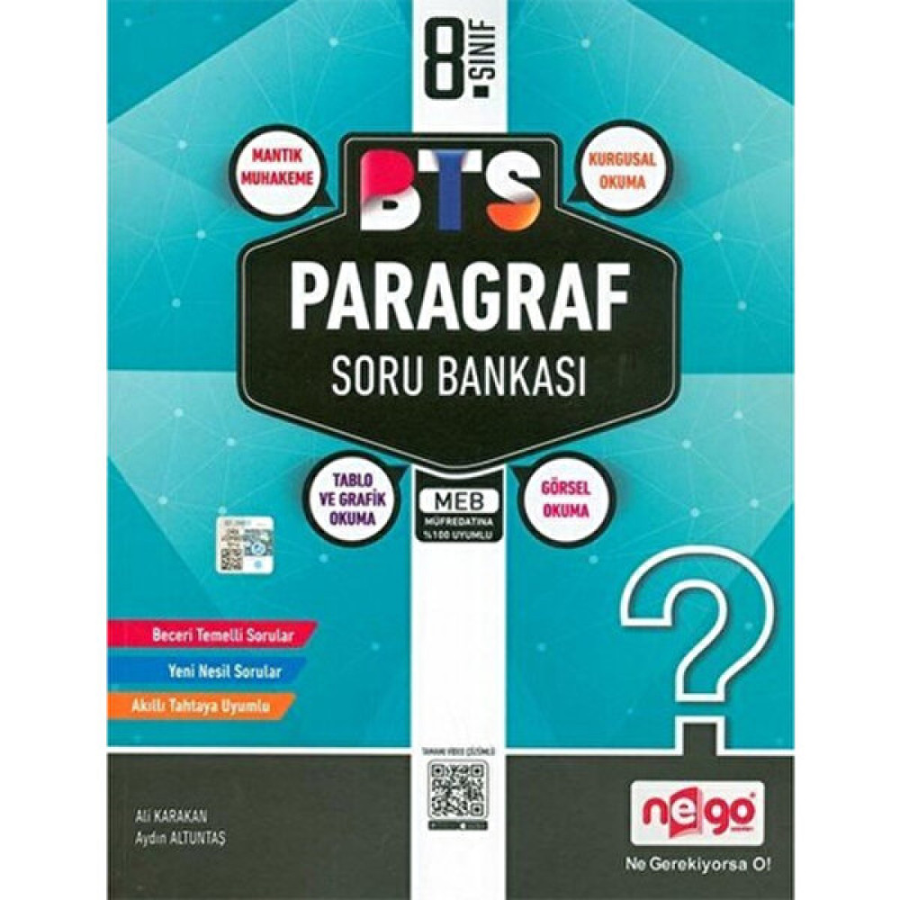 Nego Yayınları 8. Sınıf Paragraf Soru Bankası Ders Sınav Kitapları Fiyatı