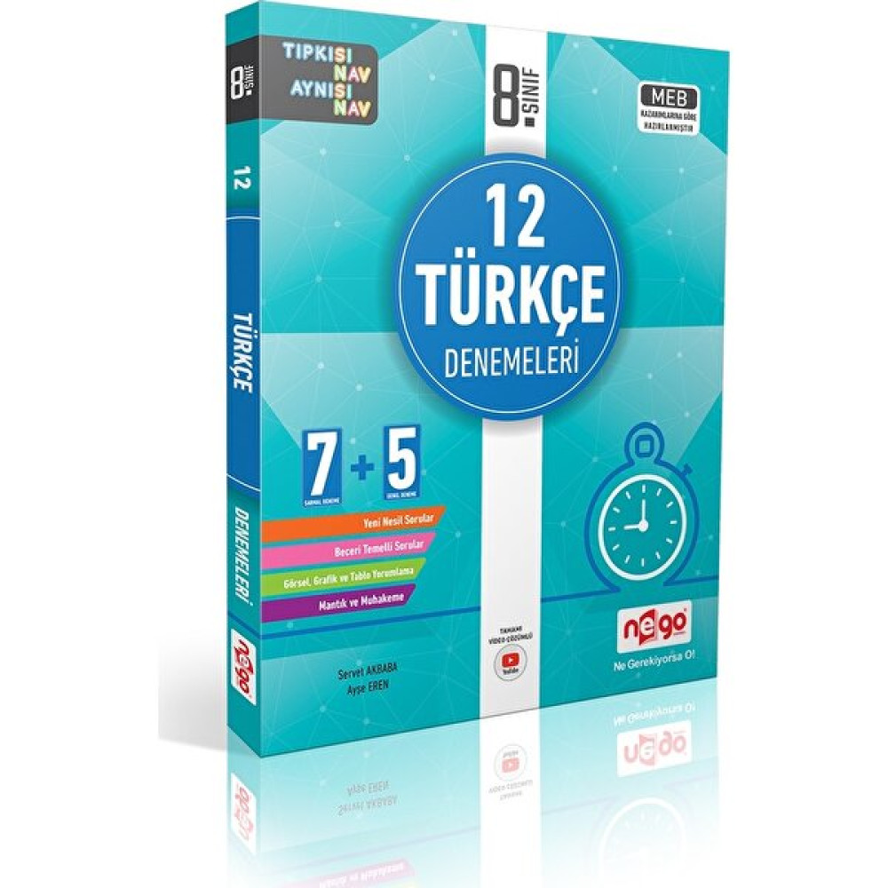Nego Yayınları 8.Sınıf Türkçe 12'li Branş Deneme Türkçe Fiyatı