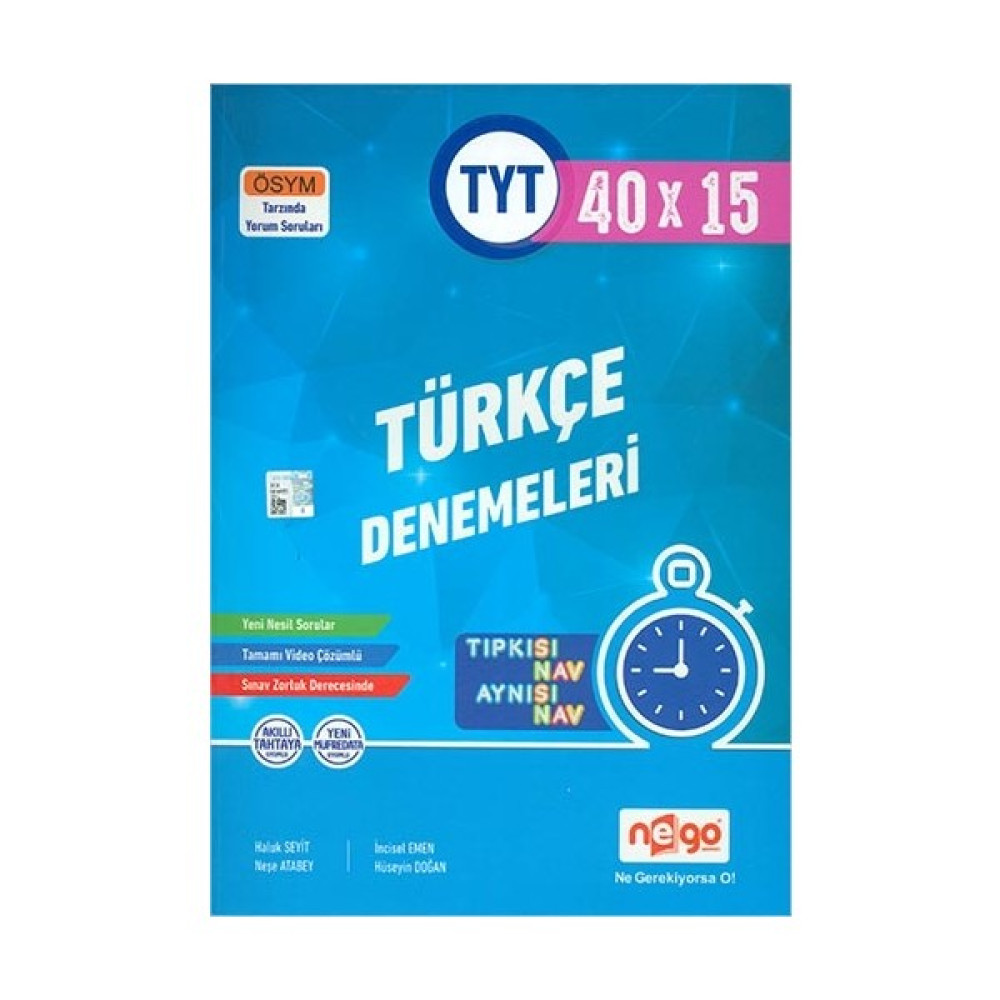 Nego Yayınları Tyt Türkçe Tamamı Video Çözümlü 40X15 Branş Deneme Nego Yayınları Edebiyat Fiyatı