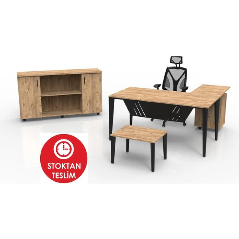 Nehir Ofis Mobilyaları Polo Etajerli Çalışma Masası - Atlantik Çam - 160*80*75 Oto Boyaları Fiyatı