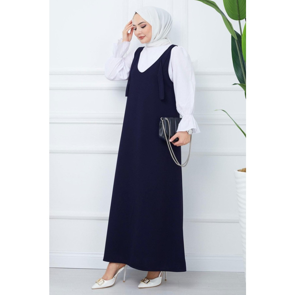 Nehir Örme Jile Elbise Lacivert HM2389 Elbise Fiyatı