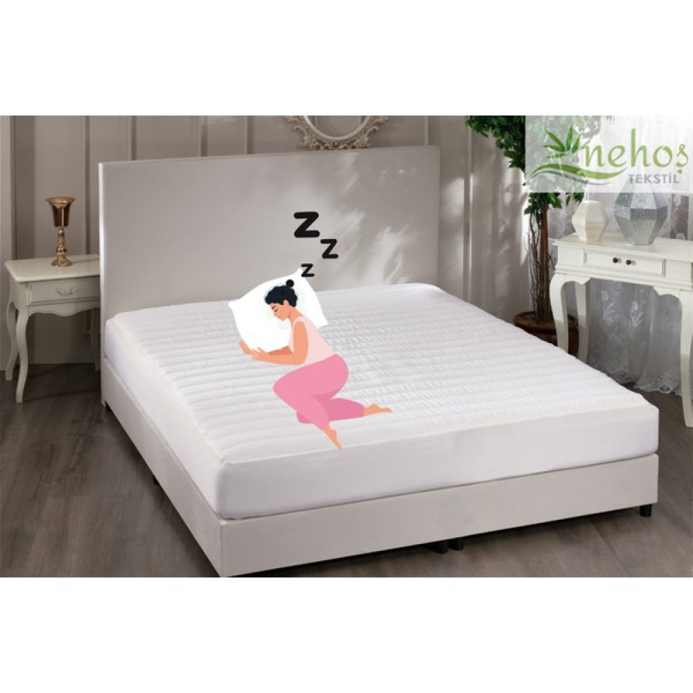 Nehoş Tekstil Kapitone Kalın Süngerli Bambu Fitted Telalı Yatak Koruyucu Çarşaf Alez Thick 10 Ebat - 100 x 200 cm - Beyaz Alez / Yatak Koruyucu Fiyatı