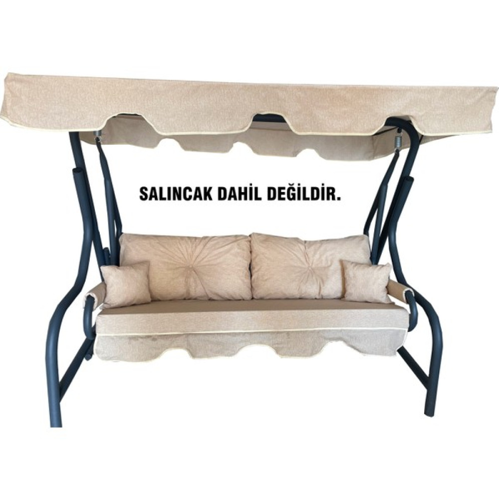 Nelson 3 Kişilik Luxury Vip Düğmeli Salıncak Minderi Cappuccino Bahçe Minderi Bahçe Salıncağı Fiyatı