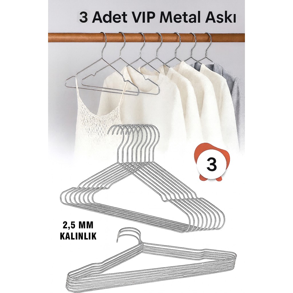 Nelson Metal Elbise Kıyafet Askısı,3 Adet, Giysi Askısı,pantolon Askısı Tel Askı Vıp Giyim & İç Giyim Fiyatı