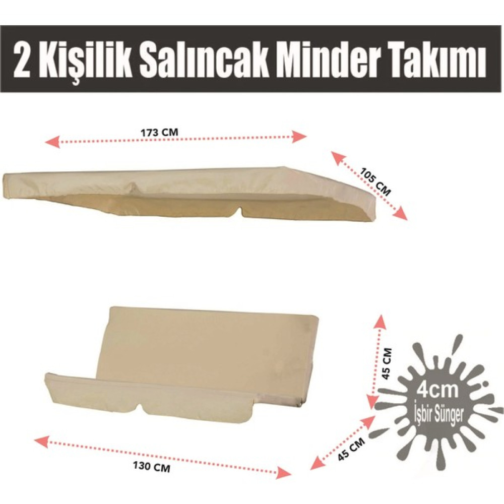 Nelson Vip Salıncak Minder Seti 2 Kişilik Tenteli Salıncak Minder Seti Krem Renk Bahçe Salıncağı Fiyatı