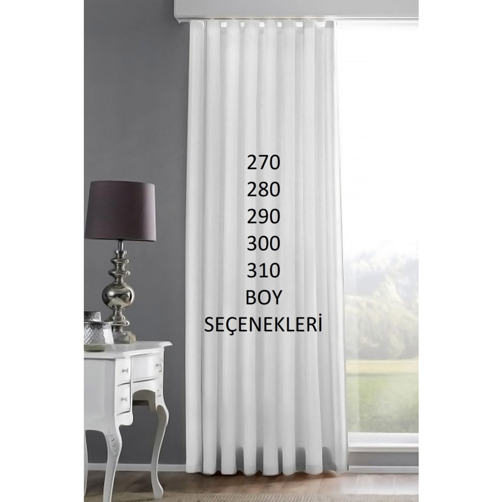 NEMARIK 1. Sınıf Beyaz Saten Güneşlik 300 x 250 Beden Fon Perde Fiyatı