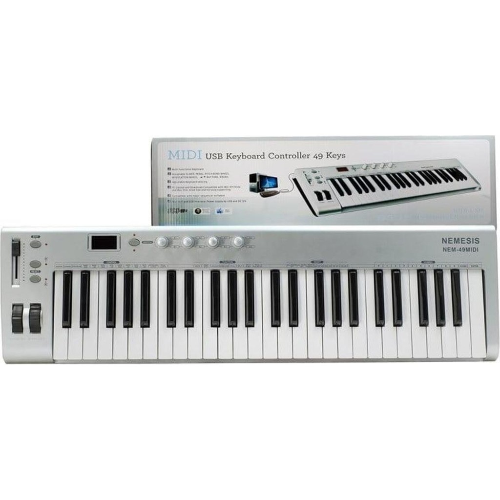 Nemesis 49MIDI - 49 Tuşlu Midi Klavye Geniş Tuş Yelpazesi ile Kullanım Kolaylığı Sunar - 1 - Gümüş Klavye - Mouse Fiyatı