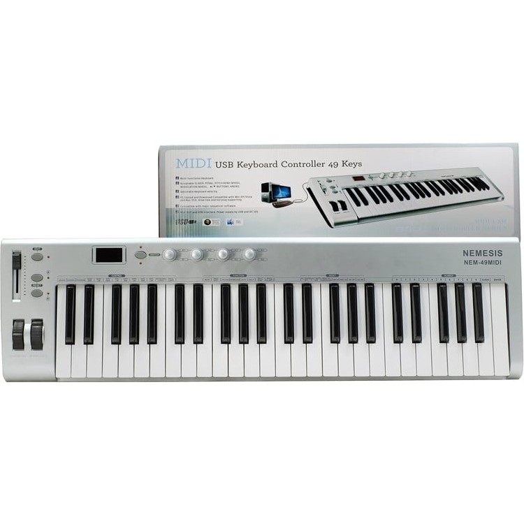 Nemesis 49MIDI 49 Tuşlu Mıdı Klavye Kontrolcü | Dokunma Hassasiyetli Tuşlar Daw Yazılımları ile Tam Uyum Tak-Çalıştır USB Bağlantısı Klavye - Mouse Fiyatı