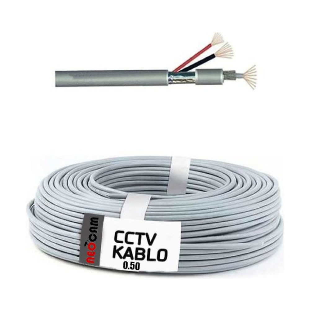 NeoCam 2+1 Cctv Kamera Kablosu 0.50MM 100MT Güvenlik Kamerası Kablosu Fiyatı
