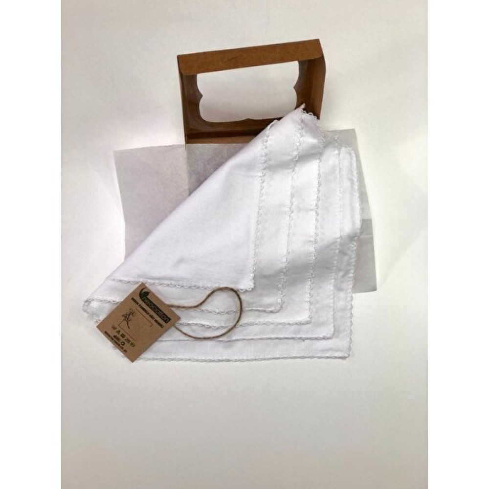 Neocotton Çift Katlı Nostalji Oyalı Pamuklu 5'li Kutulu Bebek Bakım Mendili (22X22 Cm) - Standart - Beyaz Mama Önlüğü Fiyatı