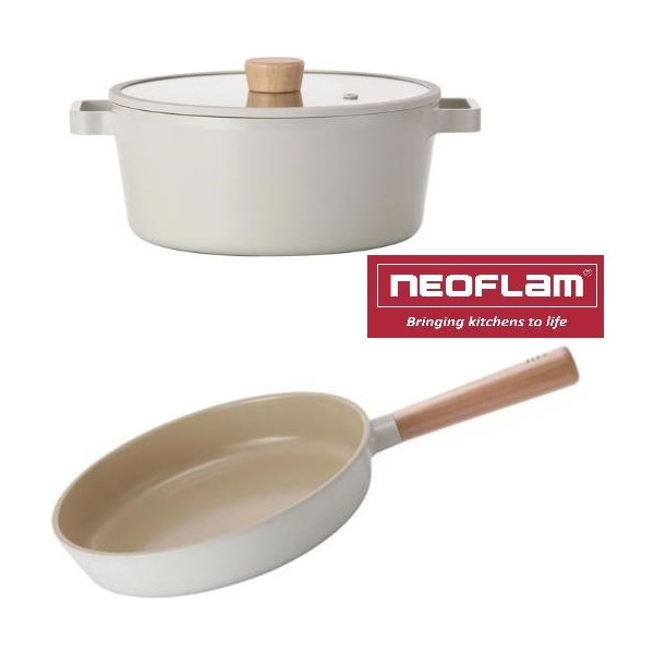 Neoflam Fika Döküm 24 cm Tencere & Tava Seti - Beyaz Tencere / Tava Setleri Fiyatı