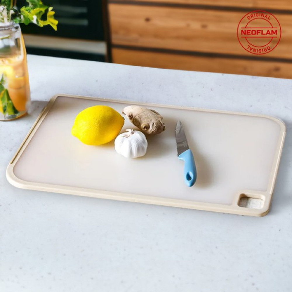 Neoflam Fika Kesme Tahtası Bej Kaymaz Microban Koruma Büyük 305 x 445 x 9 mm Kesme Tahtaları / Kesim Tablaları Fiyatı