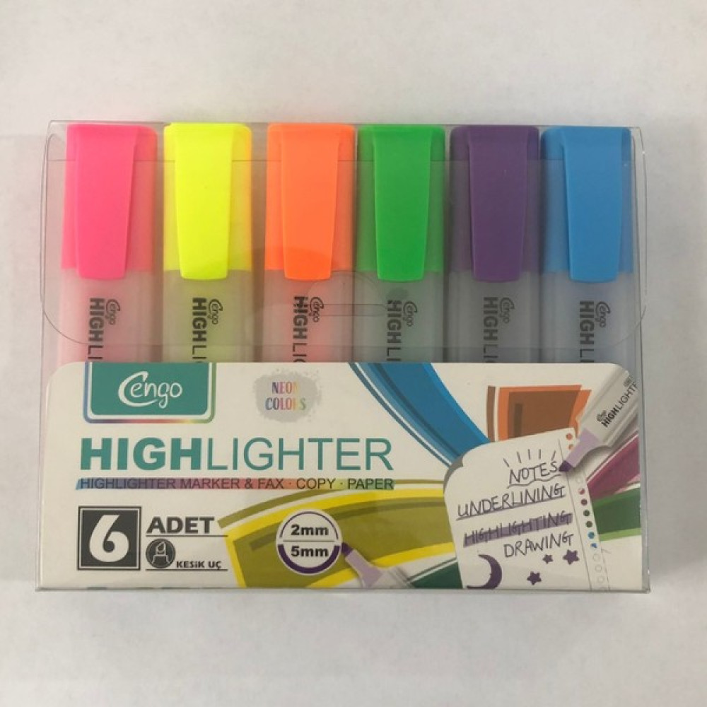 Neon Fosforlu Işaretleme Kalemi 6 Lı Set Fosforlu Kalem Fiyatı