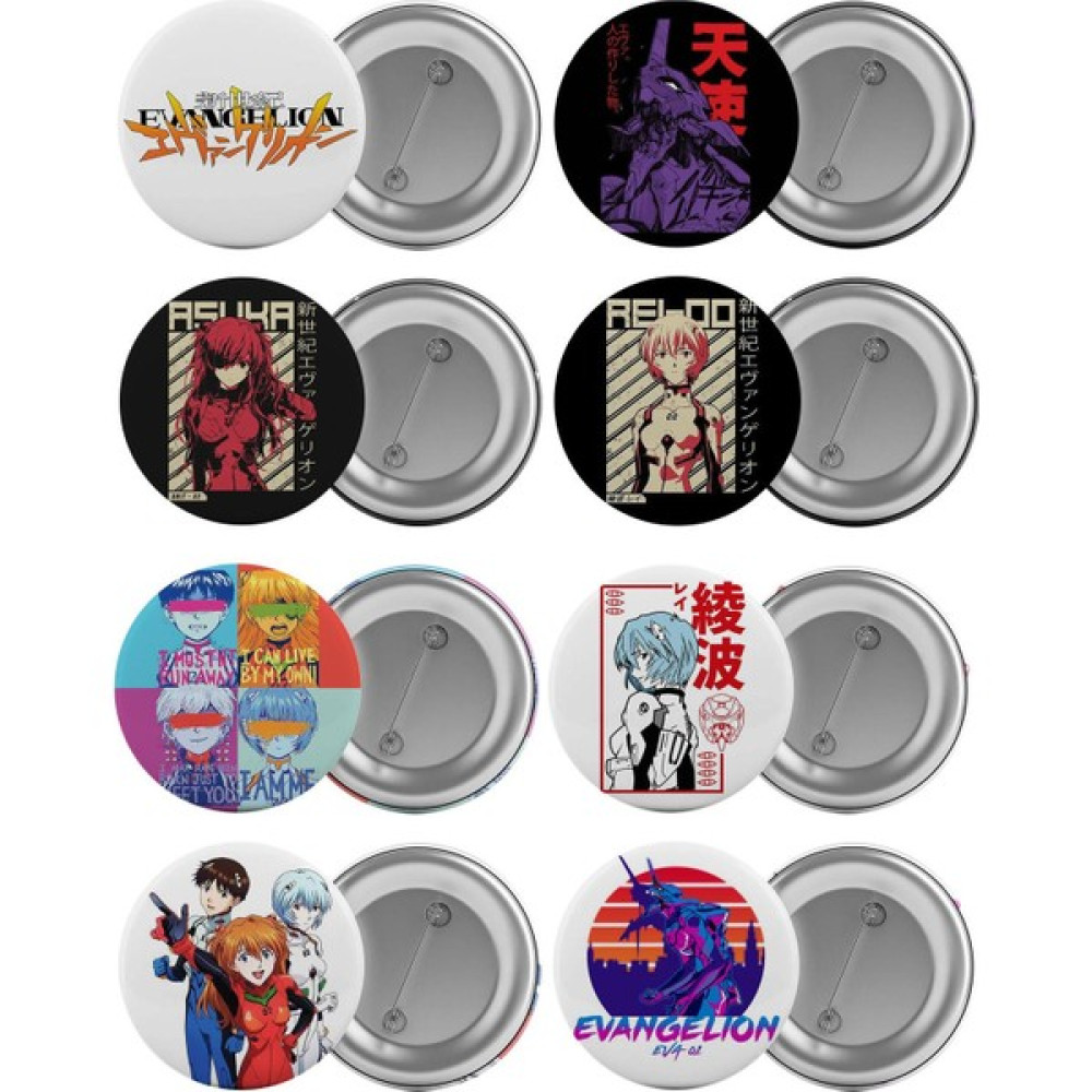Neon Genesis Evangelion Çanta Rozeti Seti 8 Adet En Büyük Boy 5.8cm Iğneli Broş Okul Çantası Fiyatı