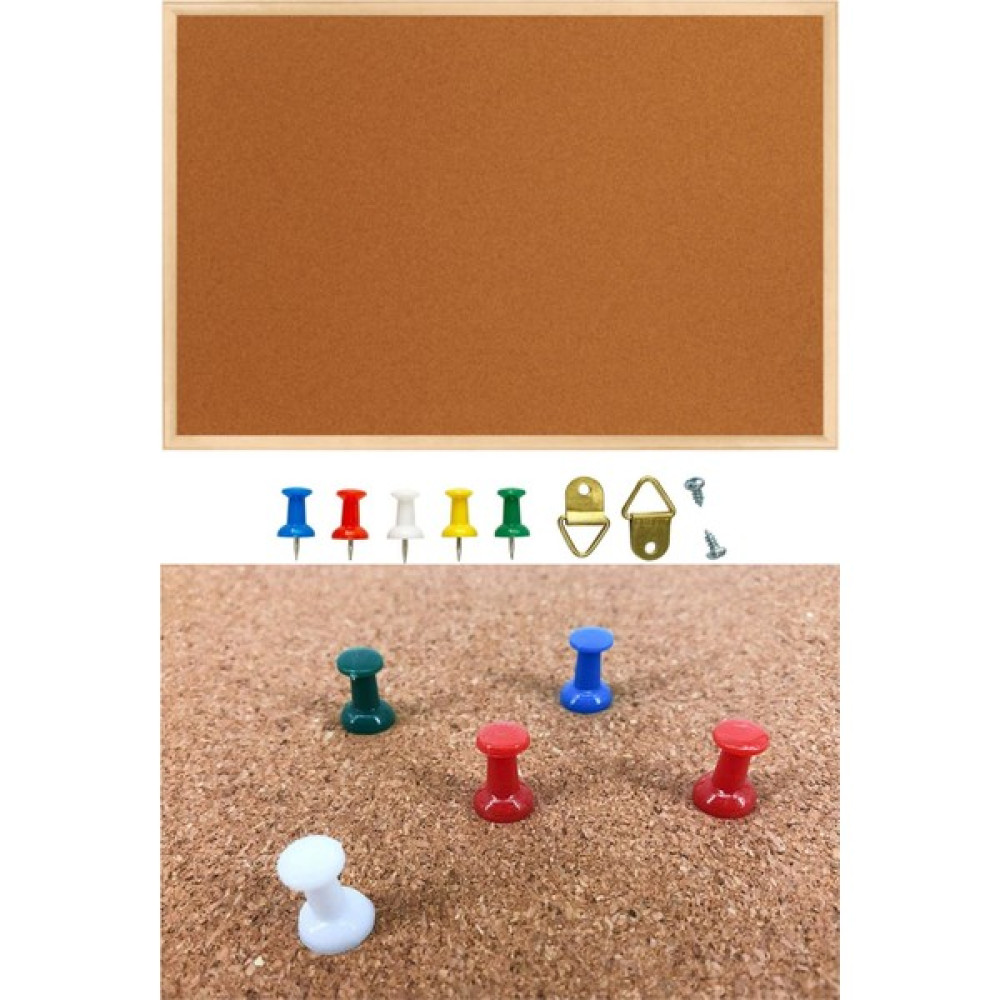 Neon Plus 30X45 cm Ahşap Çerçeveli Mantar Pano Harita Çivisi Dekoratif Ahşap Pano Pano Fiyatı