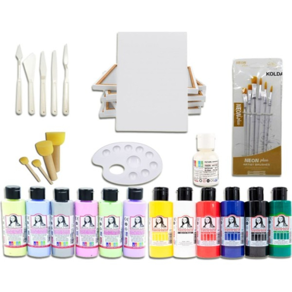 Neon Plus Südor 70ML x 12 Adet Akrilik Boya Seti Full 35X50 Tuval Oto Boyaları Fiyatı