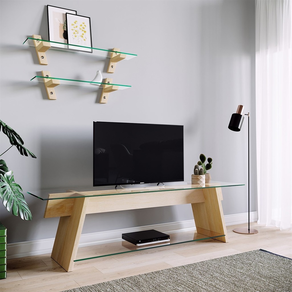Neostill - Ahşap Tv Sehpası Woodn Glass TV204 Diğer Fiyatı