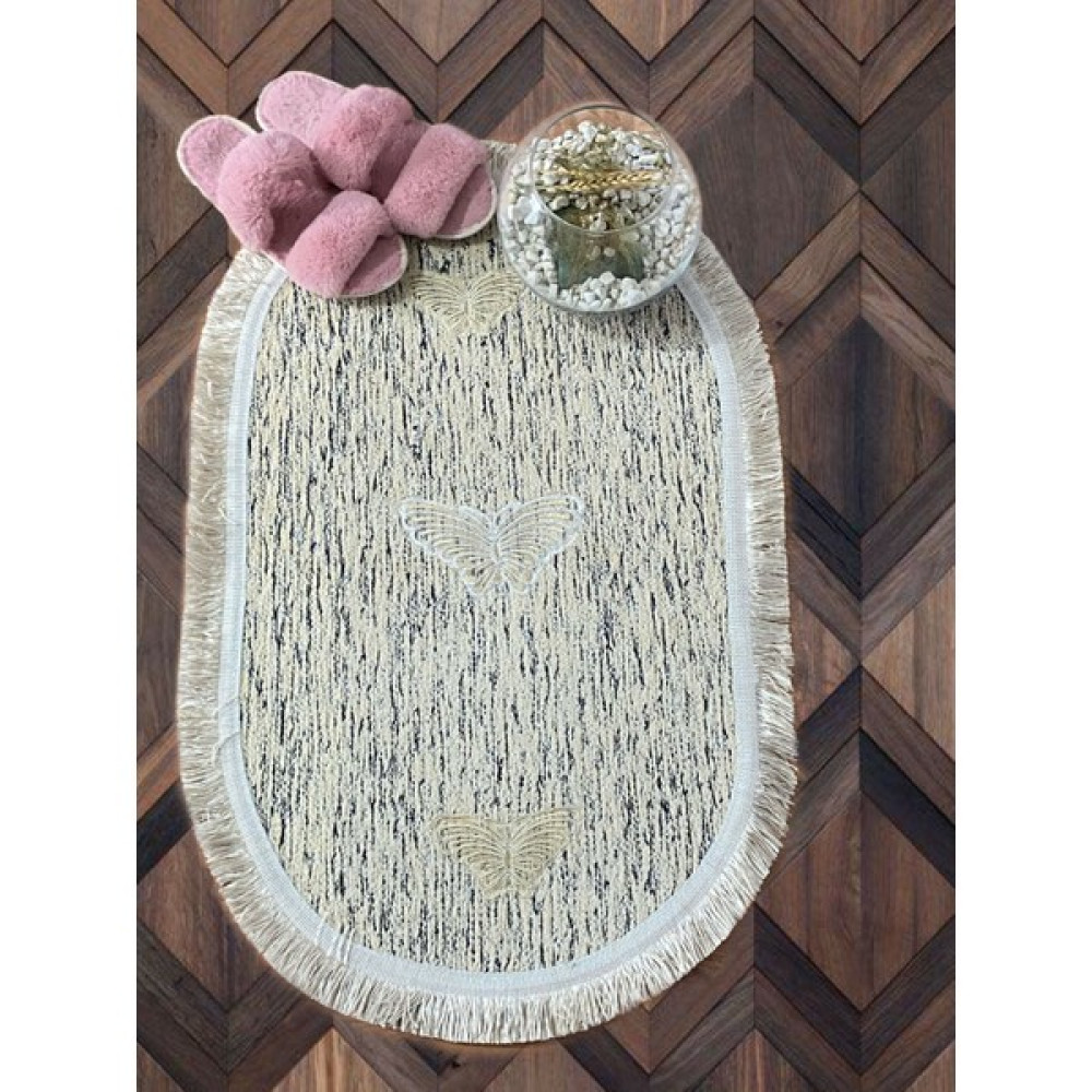 Nephome Tekstil Banyo Paspası Krem Renk Oval 50*80 Klozet Takımı Fiyatı