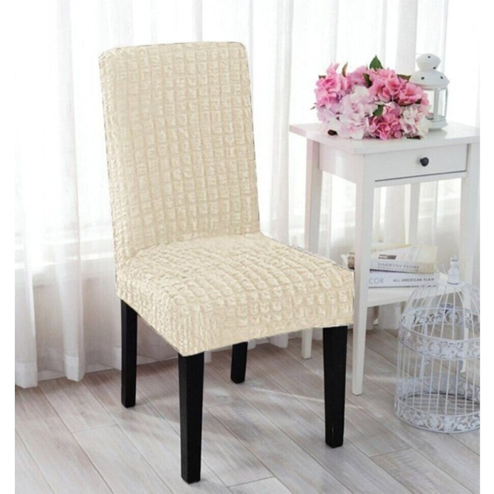 Nera Home Bürümcük Eteksiz Sandalye Kılıfı Sandalye Örtüsü 6 Adet - 100 x 100 cm - Krem Koltuk & Kanepe Örtüsü Fiyatı