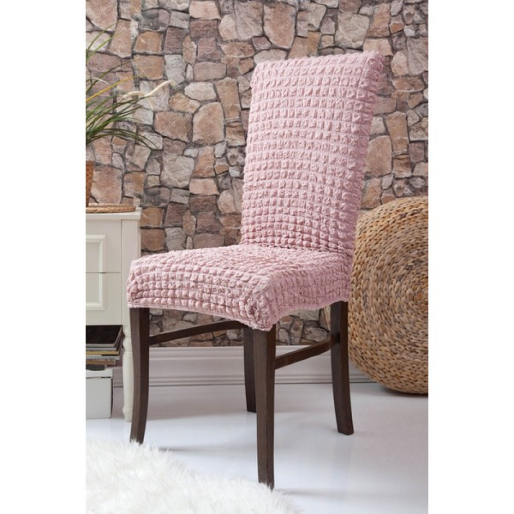 Nera Home Bürümcük Eteksiz Sandalye Kılıfı, Sandalye Örtüsü 6 Adet - 100 x 100 cm - Pudra Koltuk & Kanepe Örtüsü Fiyatı