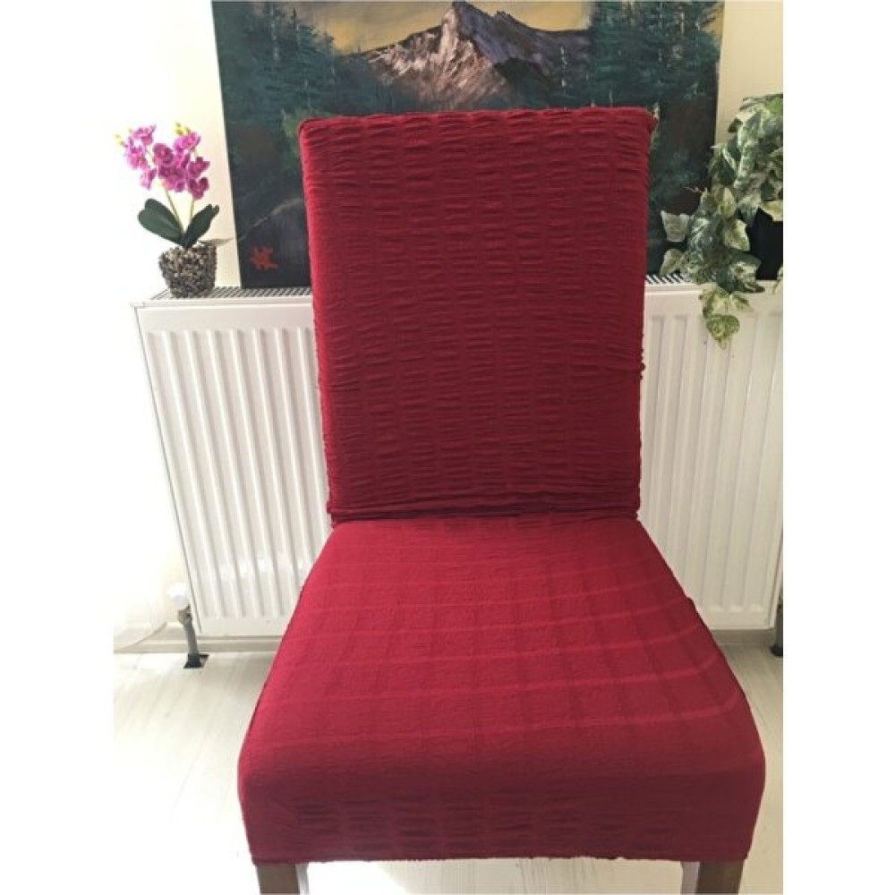 Nera Home Koyu Kırmızı Likralı Bürümcük Sandalye Örtüsü - 100 x 100 cm Koltuk & Kanepe Örtüsü Fiyatı