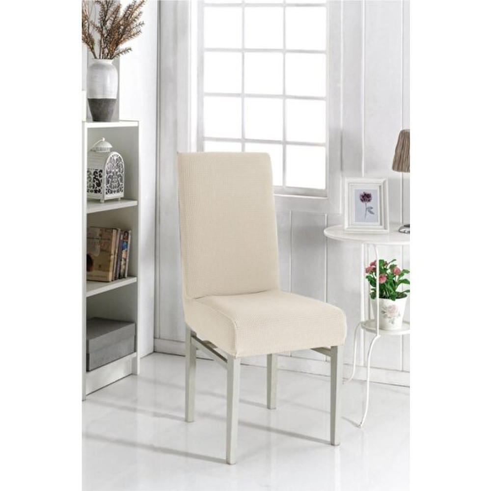 Nera Home Sandalye Kılıfı Bambu Pıtı Kare Likralı Yıkanabilir 1 Adet - 100 x 100 cm - Krem Koltuk & Kanepe Örtüsü Fiyatı