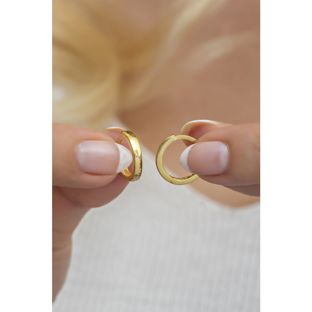 Nereze 925 Ayar Gümüş Gold Taşsız 10 Mm Halka Küpe Gümüş Küpe Fiyatı
