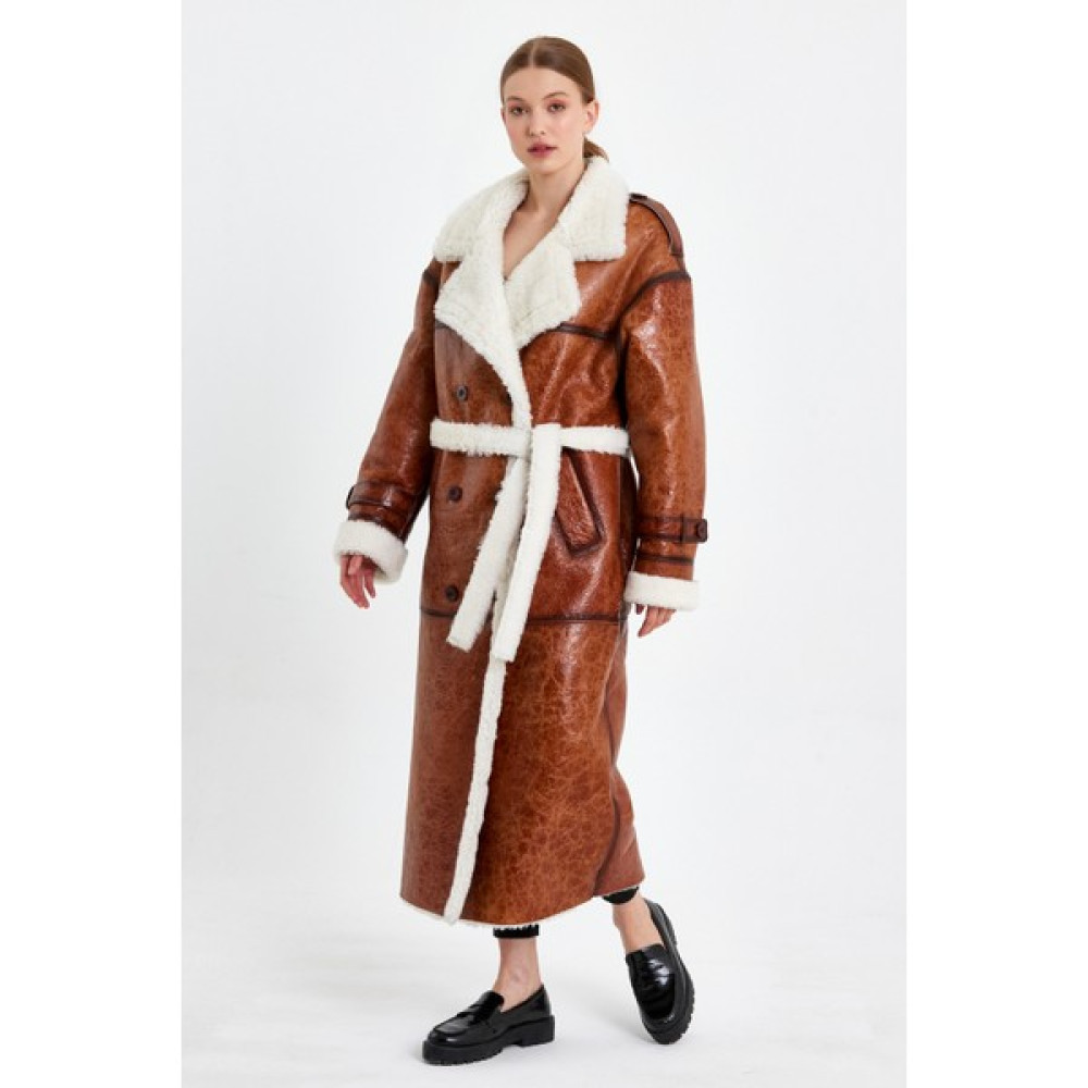 Nero Leather Fur Körli Tüy Kuzu Kürkü Kadın Manto (Regular Fıt)Mdl6 Kadın Kaban Fiyatı