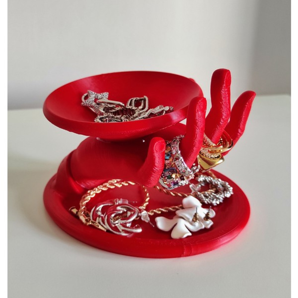Nerva Design 3D Dekoratif Takı Standı, Düzenleyici, Yüzük/küpe/kolye/takı Standı - Sert Plastik - Kırmızı Eşya Saklama Kutusu Fiyatı