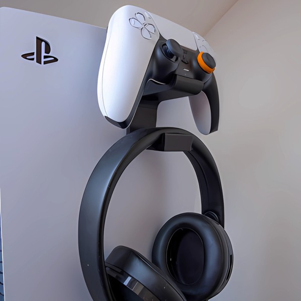 Nerva Design 3D Ps5 Kol ve Kulaklık Tutucu Aparat, Ps5 Konsol Aparatı - Siyah PlayStation 5 PS5 Oyunları Fiyatı