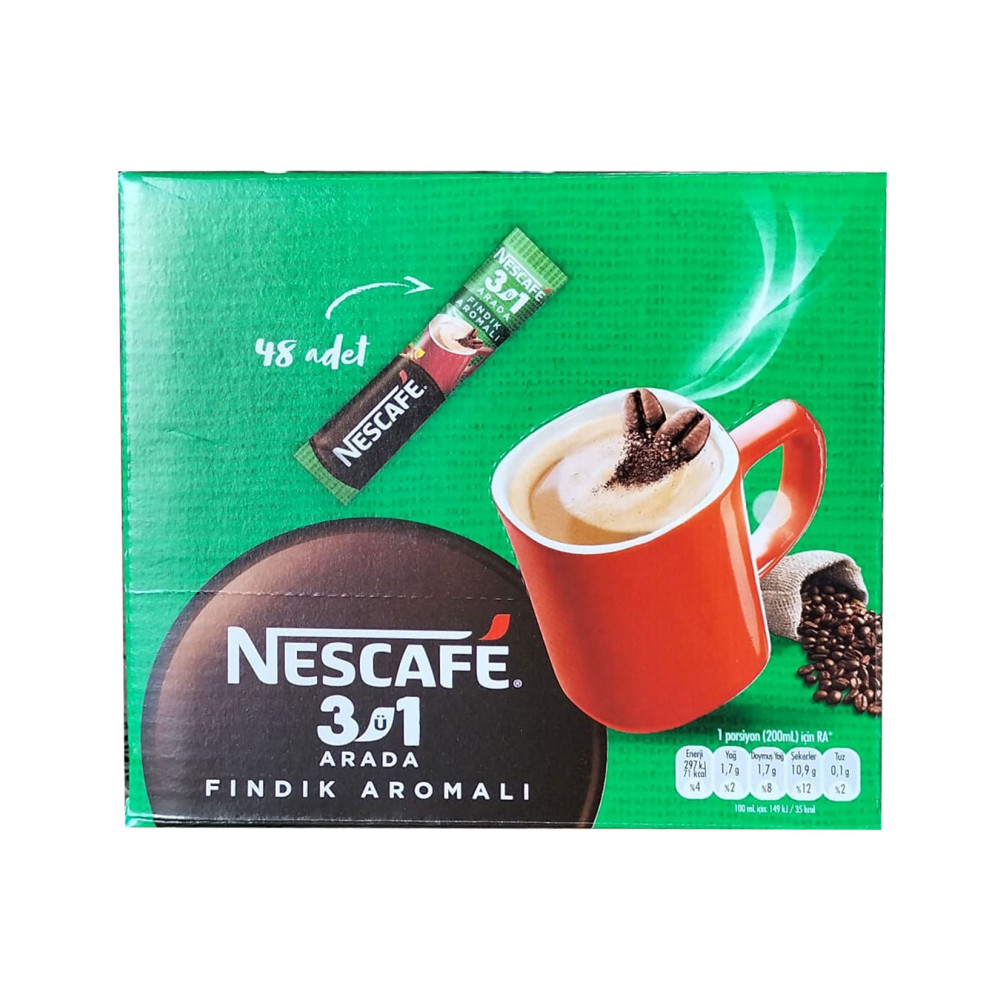 Nescafe 3 ü 1 Arada Fındık Aromalı Kahve 17 gr x 48 Adet