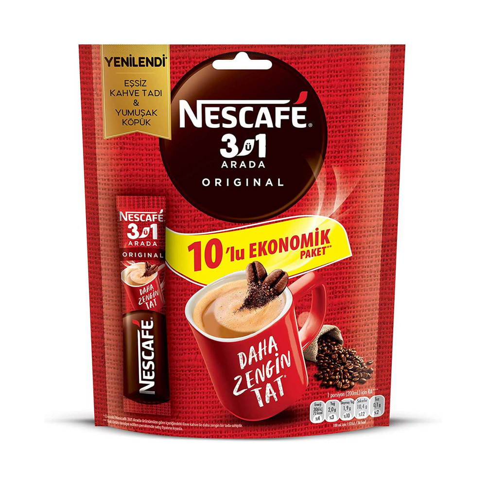 Nescafe 3'ü 1 Arada 17,5 gr 10'lu Paket Original Kahve Fiyatı