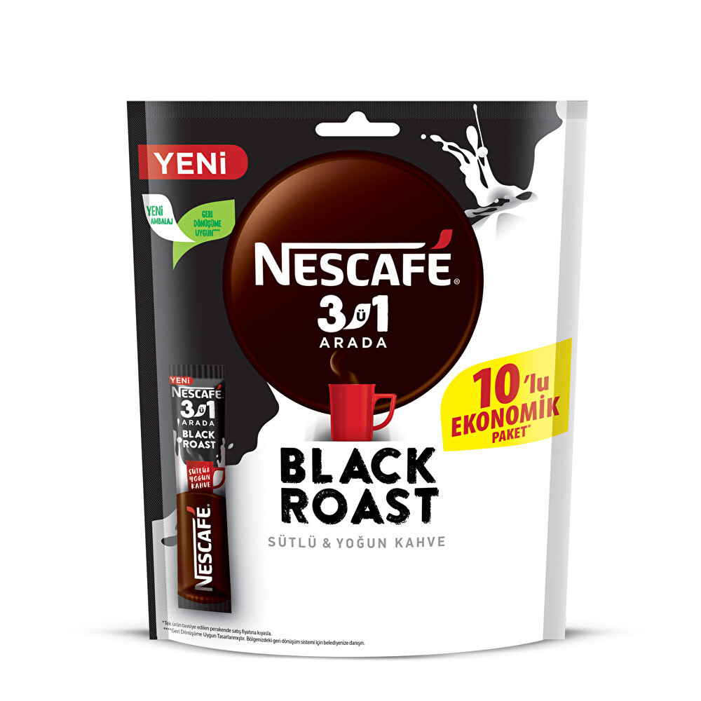 Nescafe 3'ü1 Arada Black Roast 10'lu Kahve Fiyatı