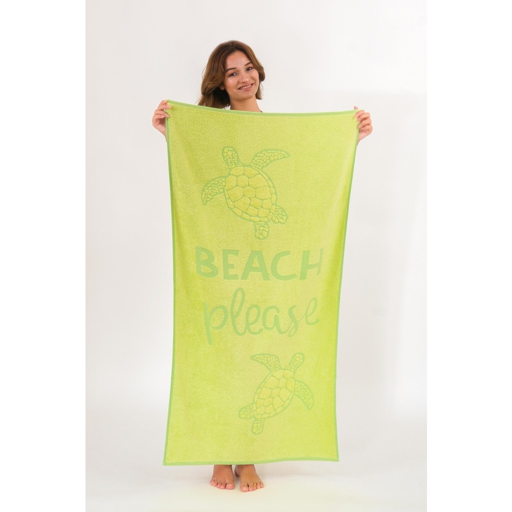 Neşe Home Collection Neşe Home Kaplumbağa Figürlü Plaj Havlusu 70x140 – %100 Pamuklu, Yumuşak ve Hızlı Kuruyan - 70 x 140 cm - Açık Yeşil El / Yüz Havlusu Fiyatı