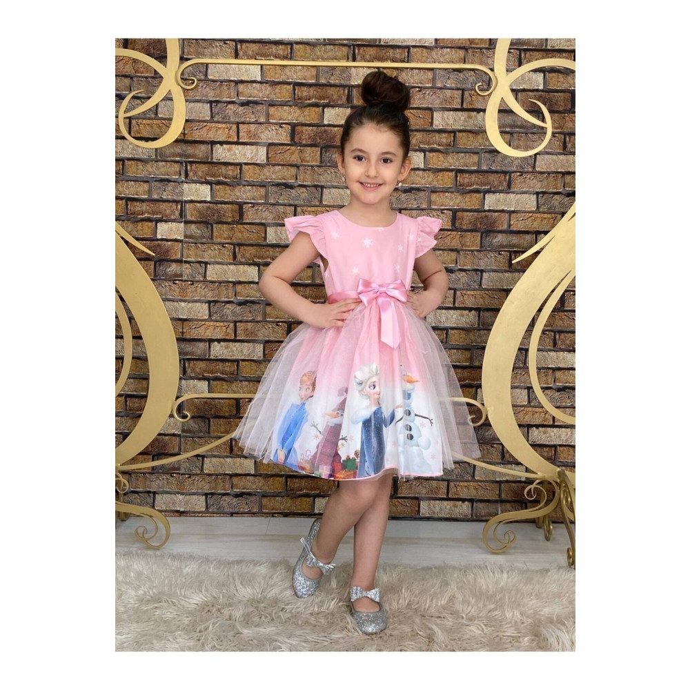Neşeli Bebe Kız Çocuk Frozen Elsa Pembe Elbise 3 YAŞ Beden Elbise Fiyatı