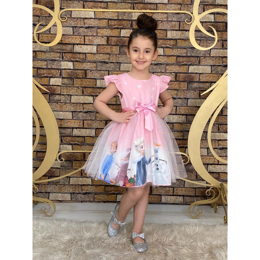 Neşeli Bebek Kız Çocuk Frozen Elsa Pembe Elbise Giyim & İç Giyim Fiyatı