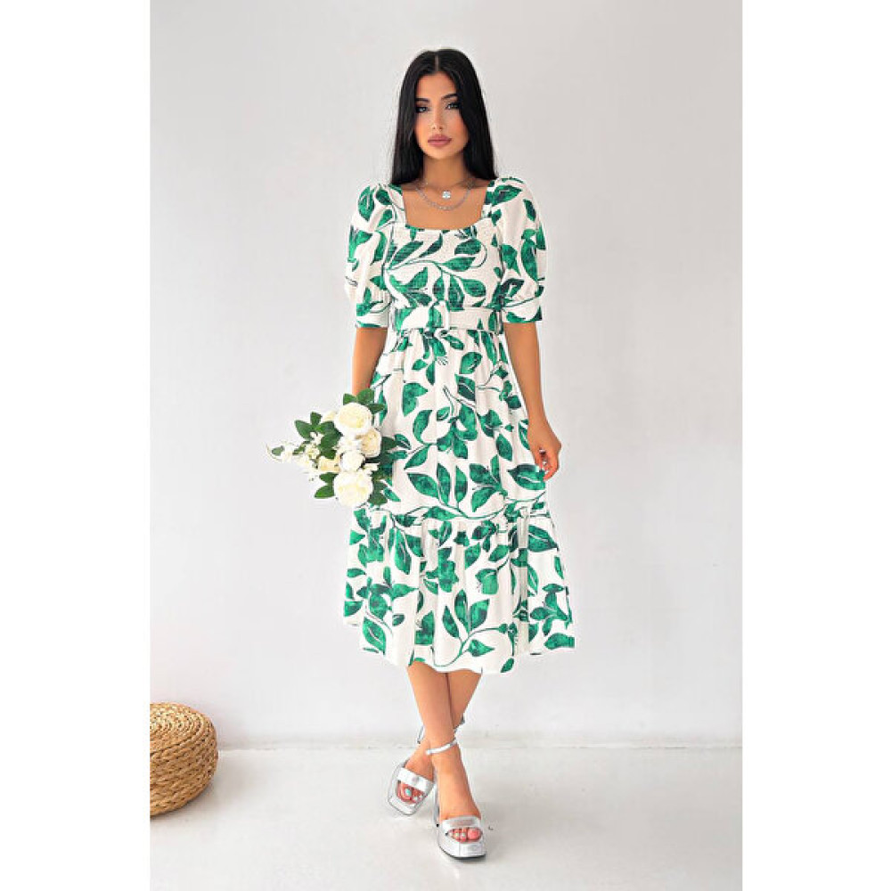 Neşeli Butik Kadın Kemerli Yazlık Çiçekli Poplin Elbise KKLF28 Elbise Fiyatı