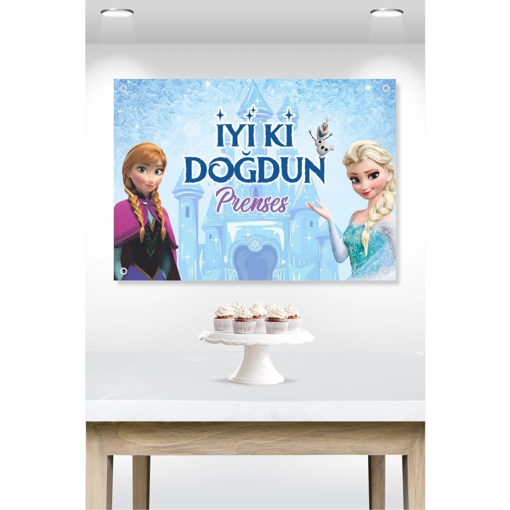 Neşeli Günlerim Frozen Karlar Ülkesi Temalı Doğum Günü * Branda Afiş 50X70 cm Diğer Fiyatı