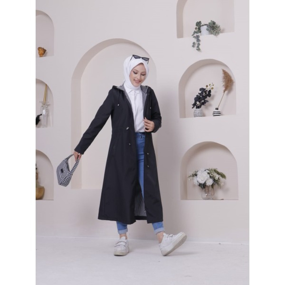 Neses Butik Çizgili Trenç Kadın Trençkot Fiyatı