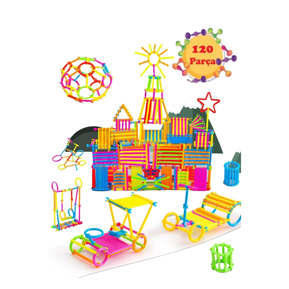 nesoedu Geometrik Çubuklar 120 Parça Bloklar Yapboz Puzzle Bultak Zeka Renk Algı Gelişim Eğitici Oyuncak Legolar ( Yapım Oyuncakları ) Fiyatı