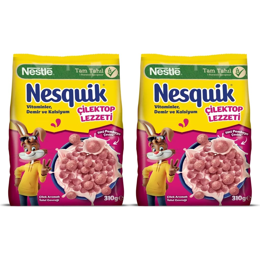 Nesquik Çilektop Lezzeti 310 gr Mısır Gevreği x 2 Adet Kahvaltılık Gevrek Fiyatı