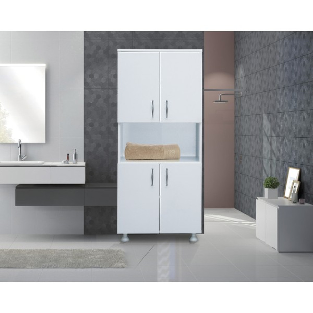 Nesse Shop Banyo Dolabı 5 Raflı 2 Kapaklı Ortası Bölmeli Ve Modüler Banyo Dolabı / Mobilyası Fiyatı