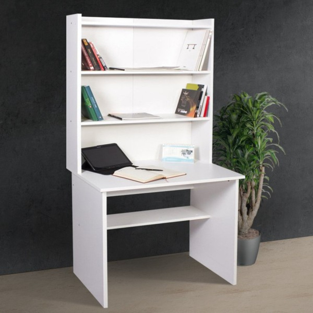 Nesse Shop Kitaplıklı Çalışma Masası - Y: 177 cm D: 51 cm G: 72 cm - Beyaz Çalışma Masası Fiyatı